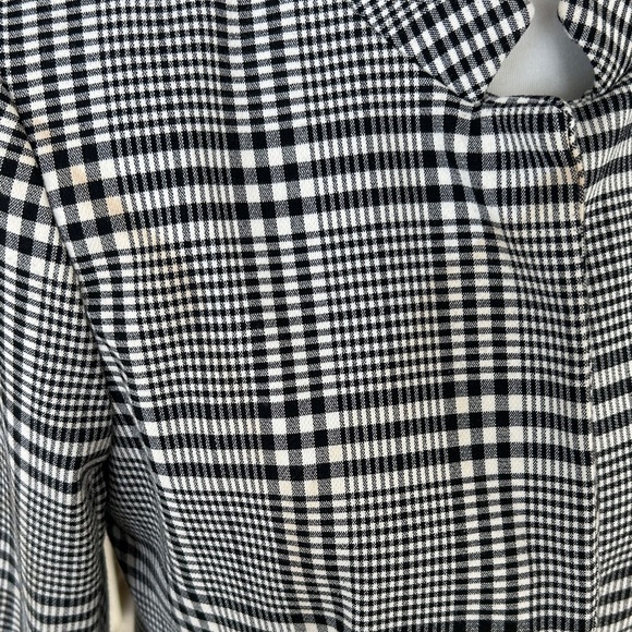 Carolina Belle Montréal Plaid Long Coat Women’s Size M – Black White Check - Picture 2 of 10